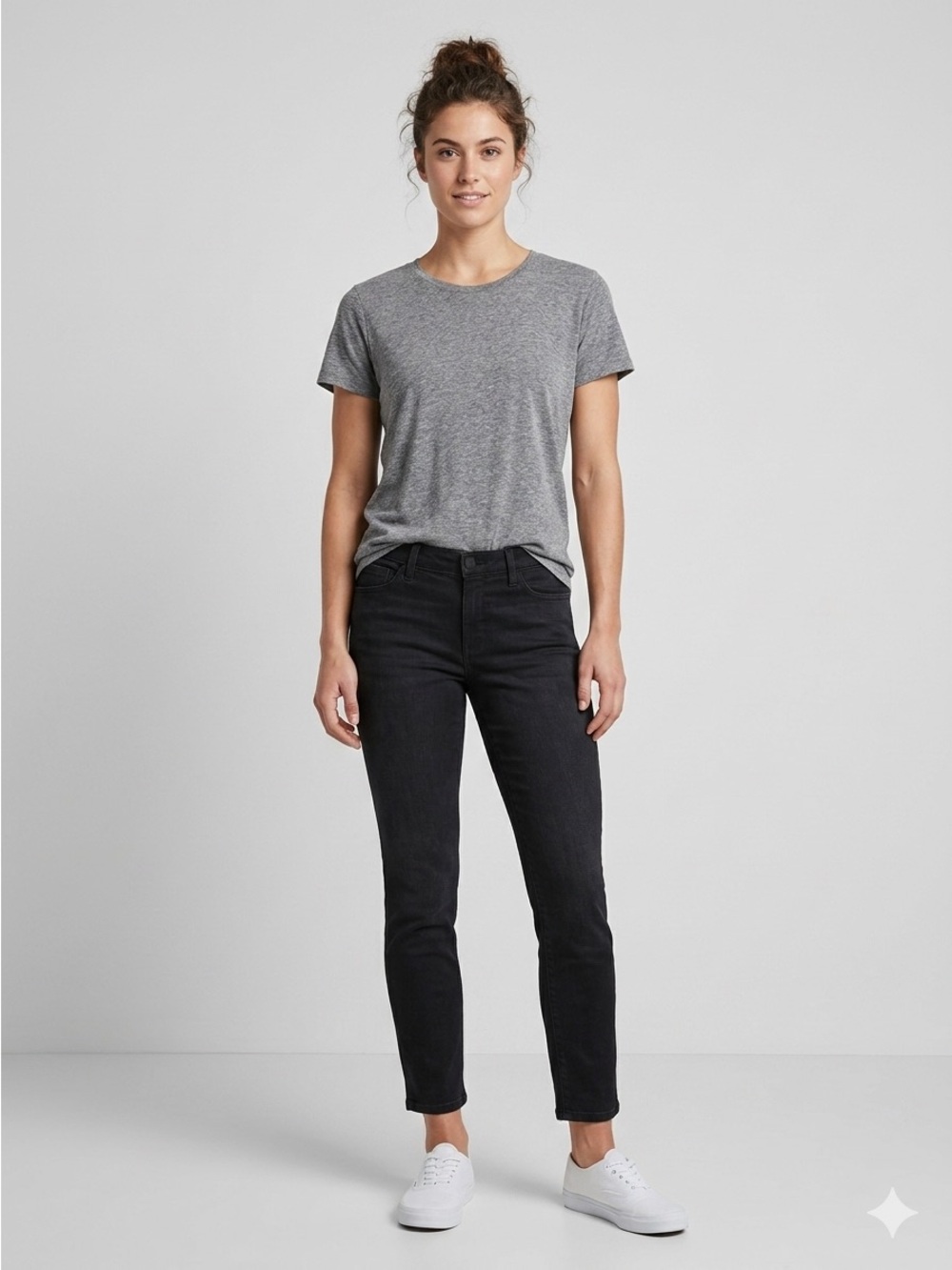 Jesicca Simpson Pants 7/8 Women's Black Straight Leg Ankle Length workwear